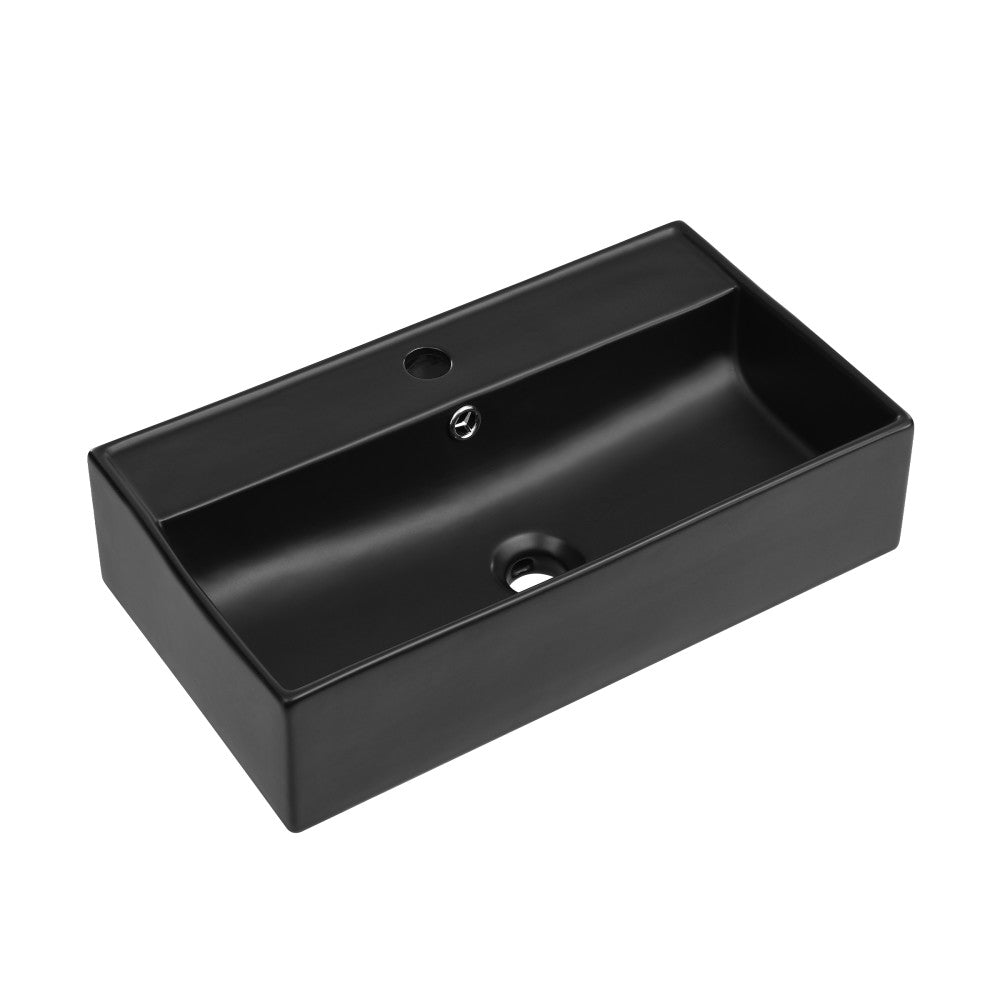 Swiss Madison Claire 22" Rectangle Wall-Mount Bathroom Sink in Matte Black