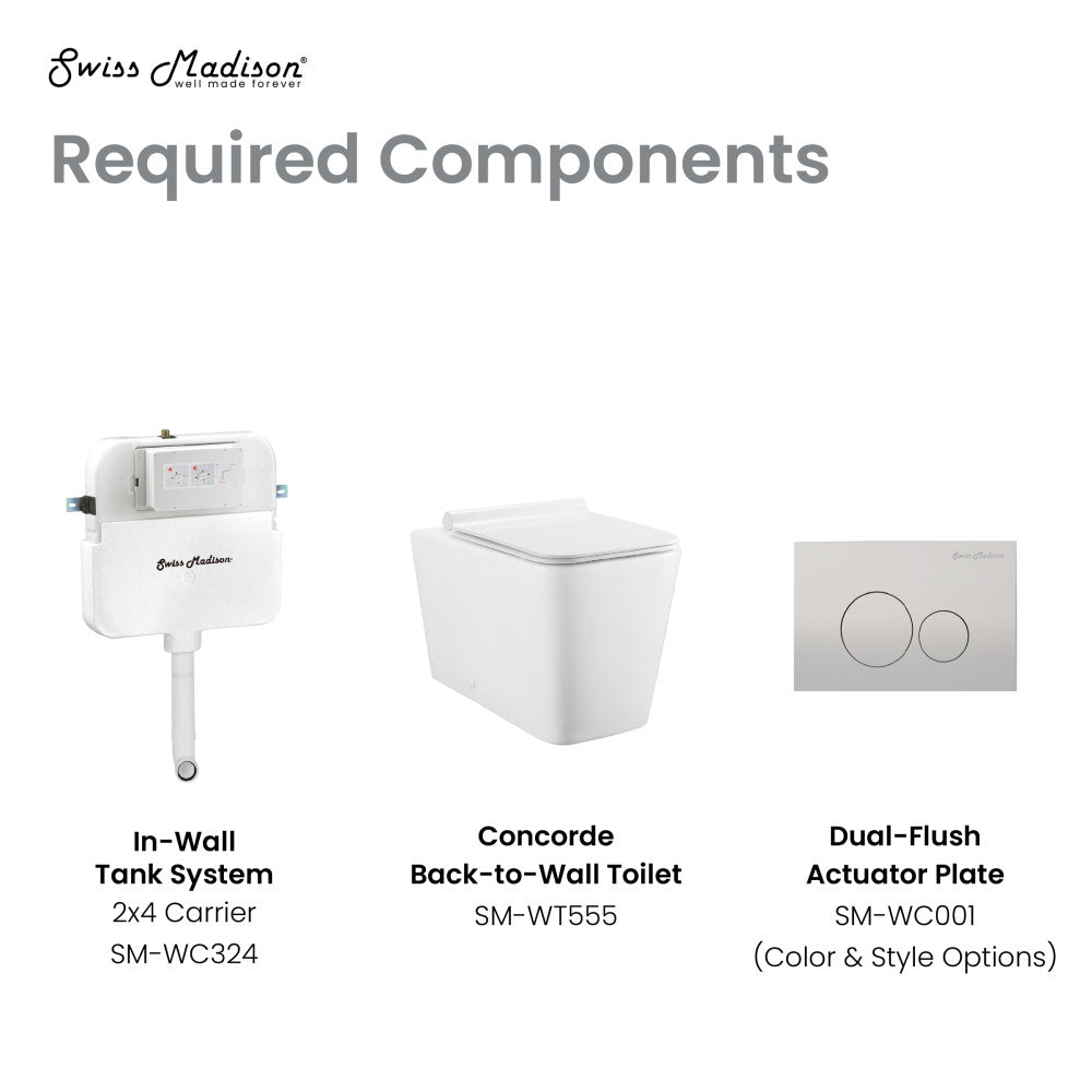 Swiss Madison Concorde Back-to-Wall Square Toilet Bowl