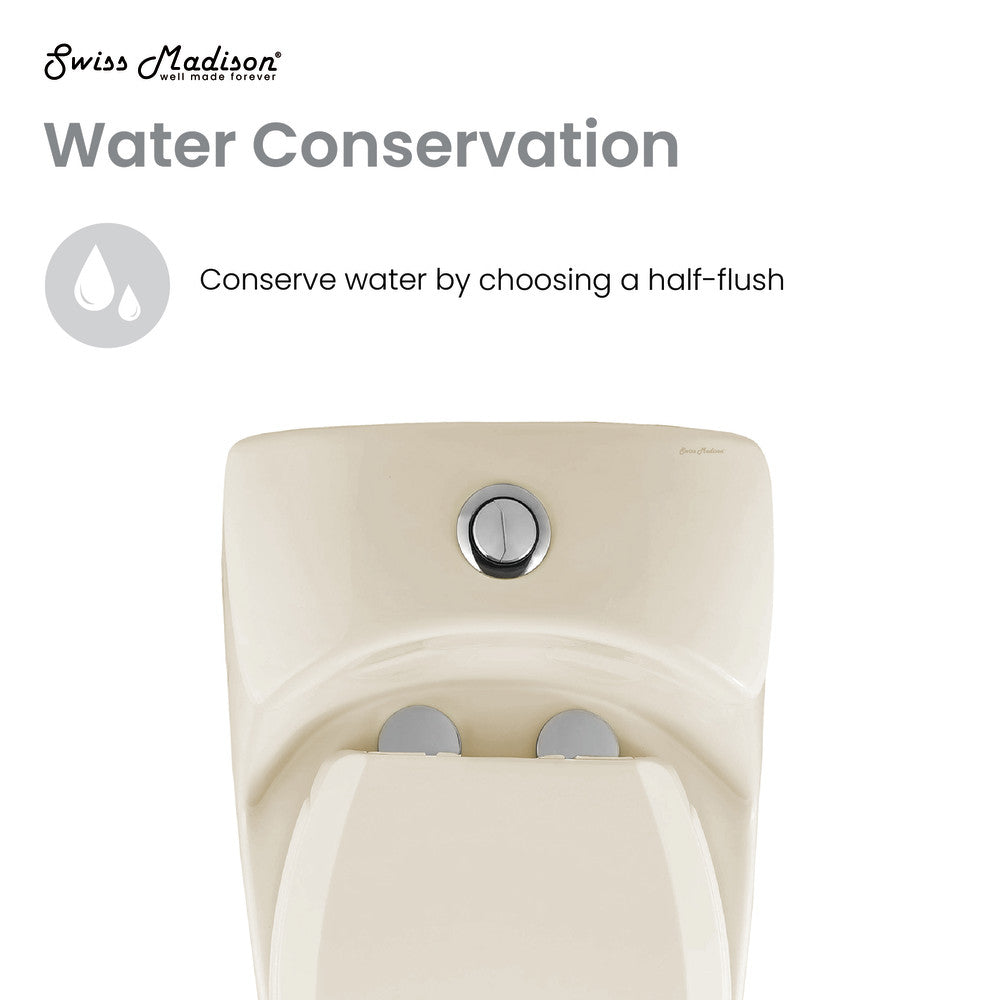 Swiss Madison Chateau One-Piece Elongated Dual-Flush Toilet in Bisque 1.1/1.6 gpf