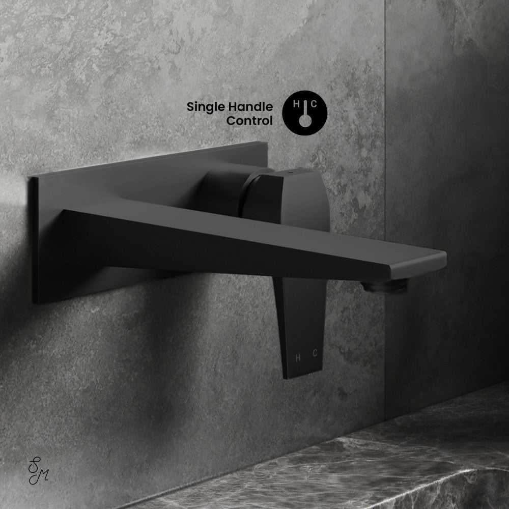 Swiss Madison Voltaire Single-Handle, Wall-Mount, Bathroom Faucet in Matte Black