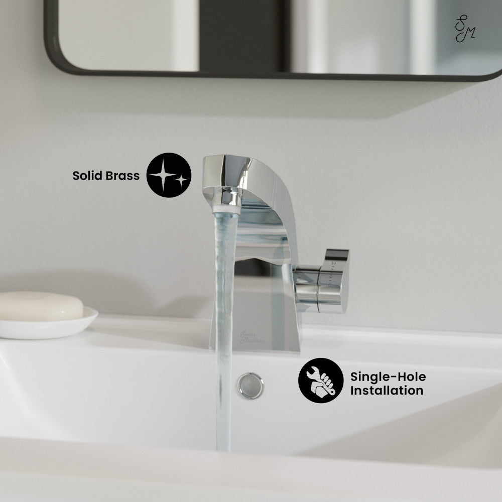 Swiss Madison Virage 7 Single Handle, Bathroom Faucet in Chrome