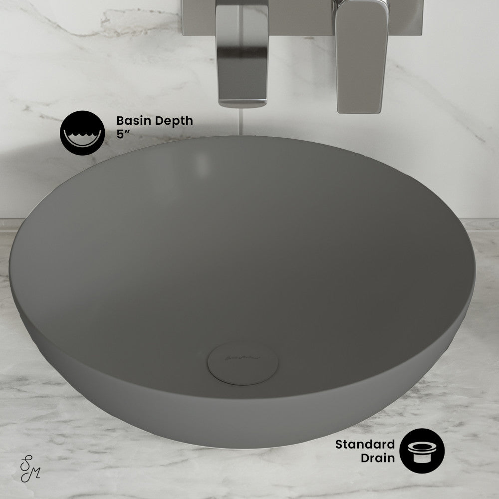 Swiss Madison Classe 16 Color Ceramic Sink in Matte Grey