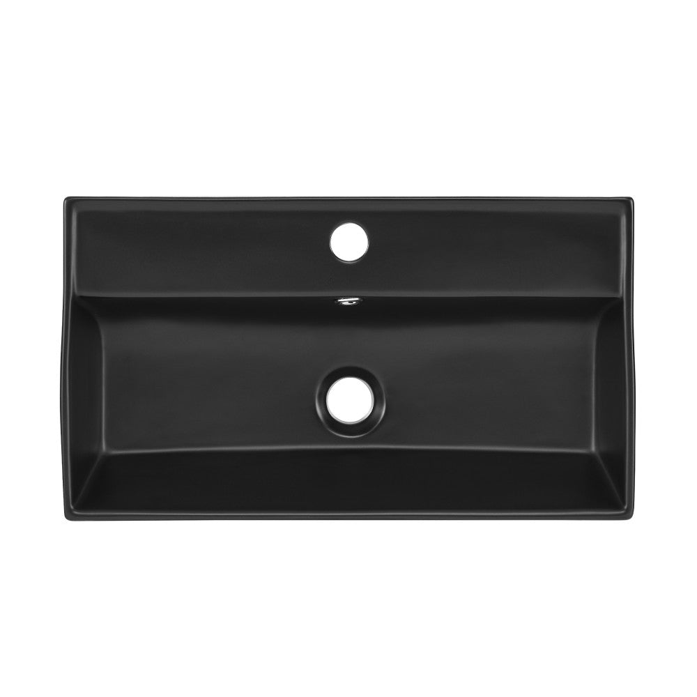 Swiss Madison Claire 22" Rectangle Wall-Mount Bathroom Sink in Matte Black