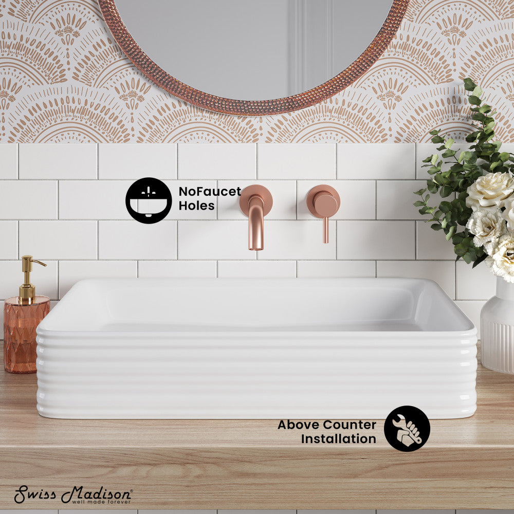 Swiss Madison Adour 25'' Vessel Sink in White