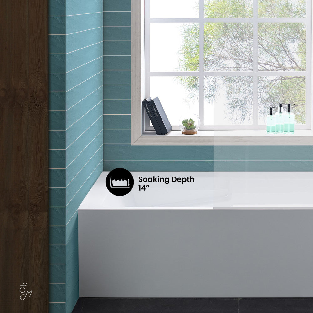 Swiss Madison Voltaire 60" x 30" Right-Hand Drain Alcove Bathtub with Apron and Armrest