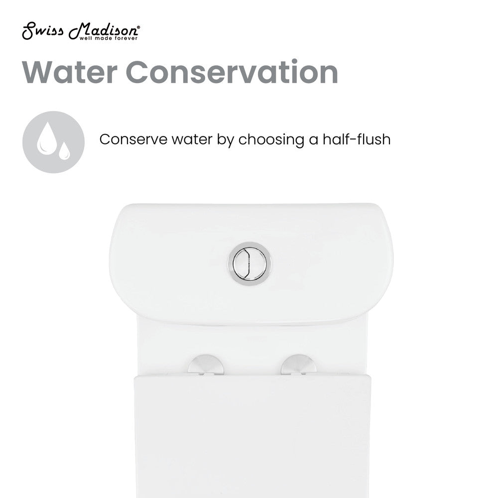 Swiss Madison Monaco One-Piece Elongated Toilet Dual Flush 1.1/1.6 gpf with 10" Rough in