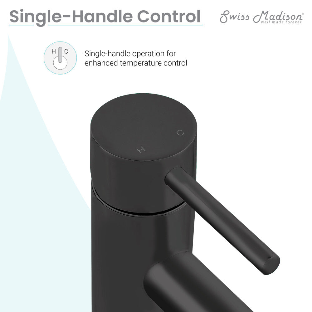 Swiss Madison Ivy Single Hole, Single-Handle, Bathroom Faucet in Matte Black