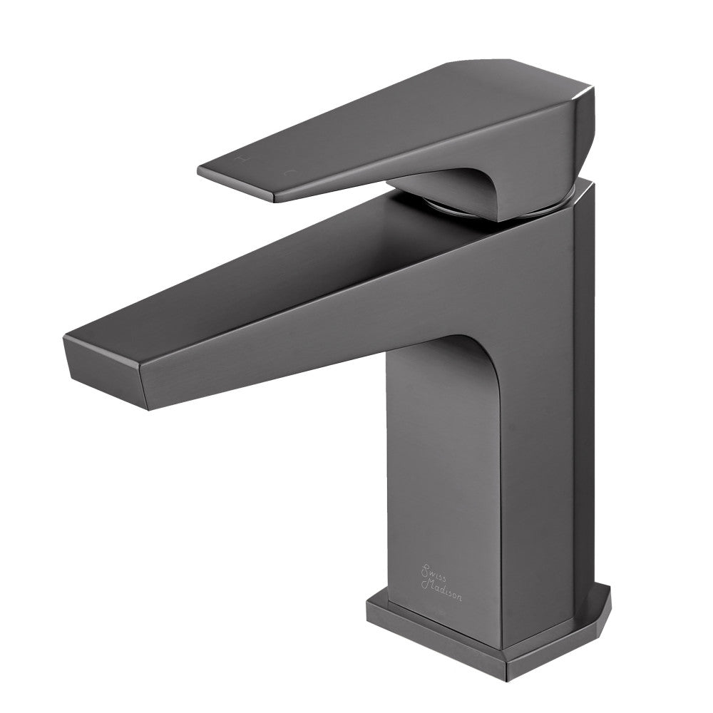 Swiss Madison Voltaire Single Hole, Single-Handle, Bathroom Faucet in Gunmetal Grey