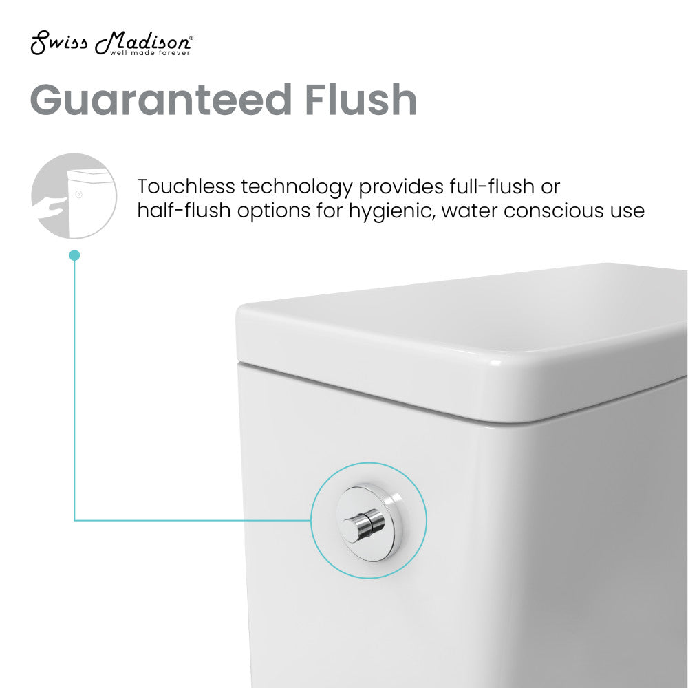 Swiss Madison Carre One-Piece Square Toilet Dual-Flush 1.1/1.6 gpf, Touchless