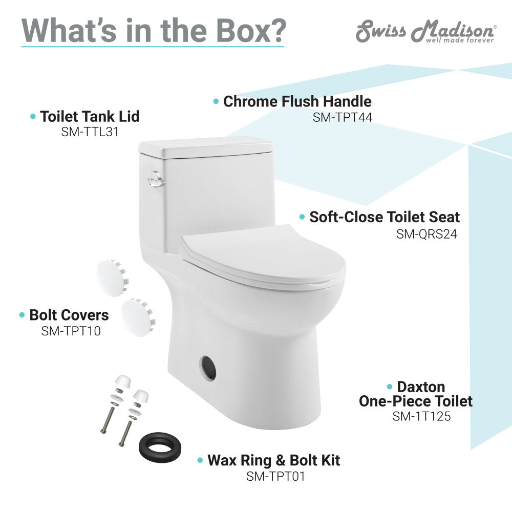 Swiss Madison Daxton One-Piece Elongated Left Side Flush Toilet 1.28 gpf
