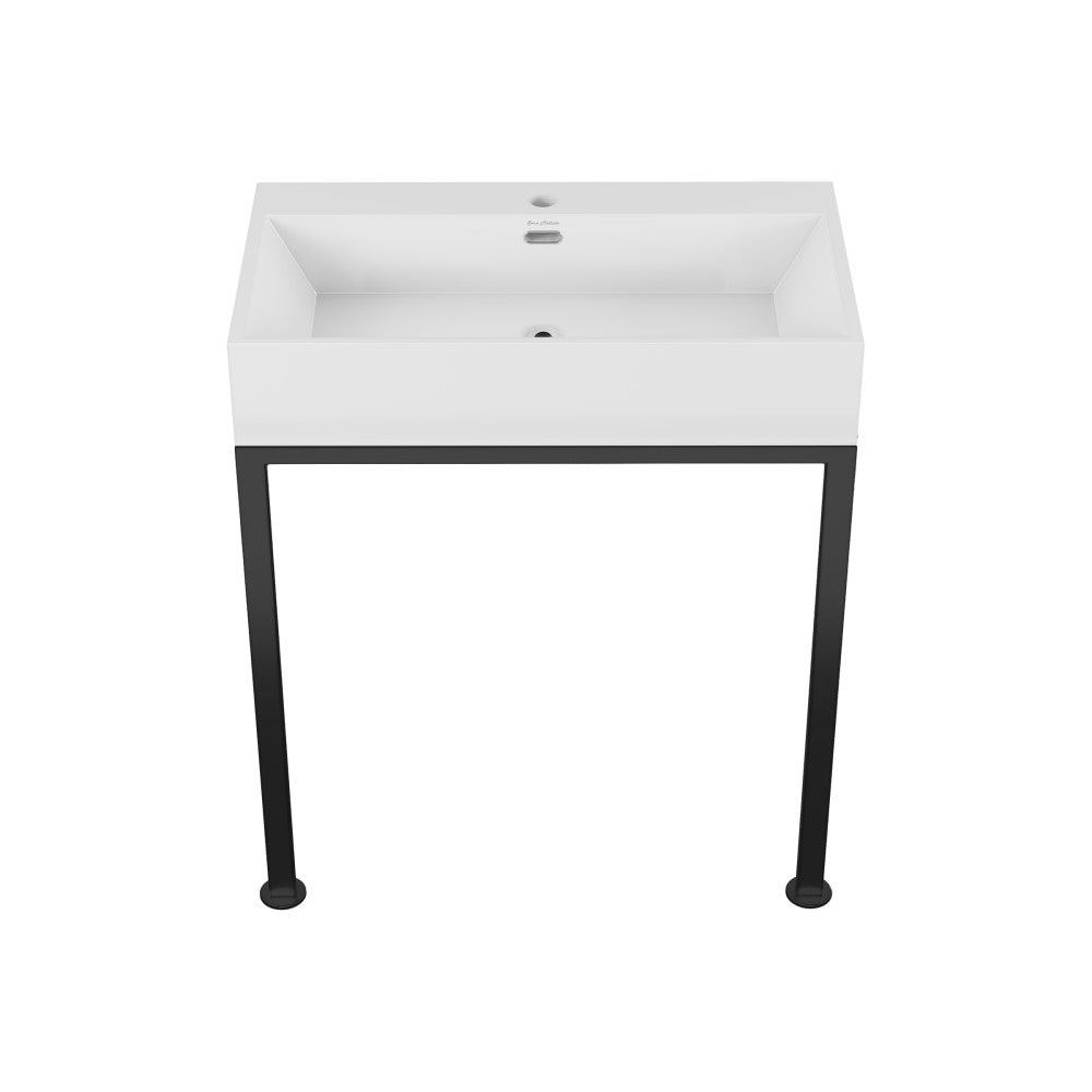 Swiss Madison Concorde 30" Rectangle Console Sink with Matte Black Legs