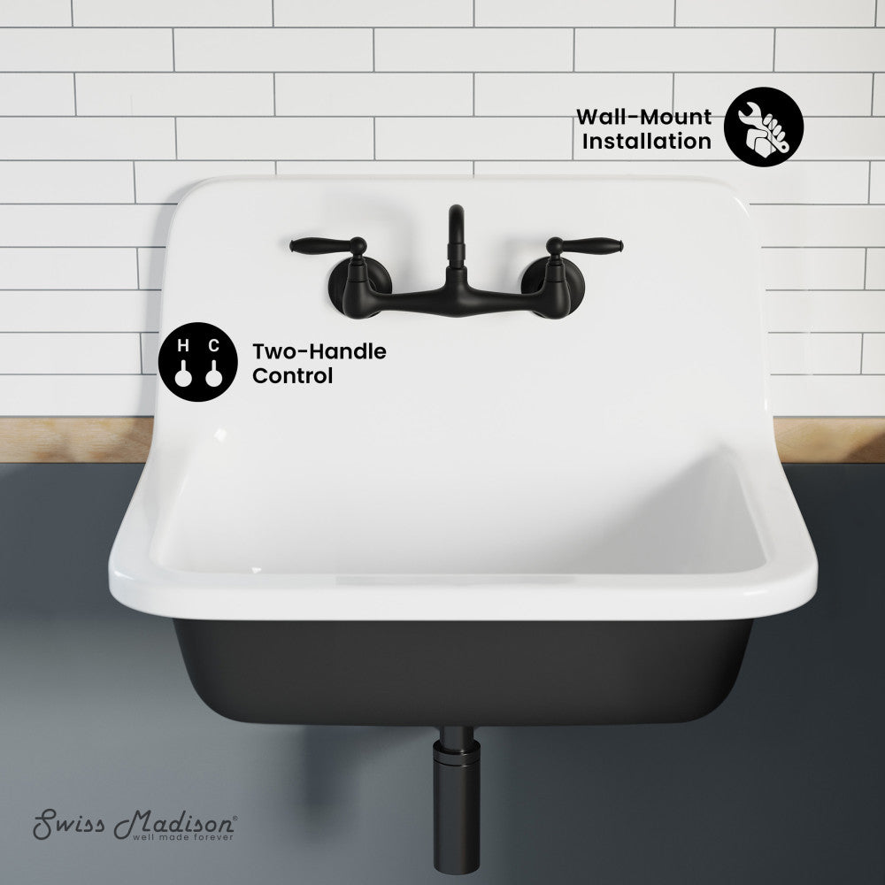 Swiss Madison Loire Wall-Mounted Faucet in Matte Black