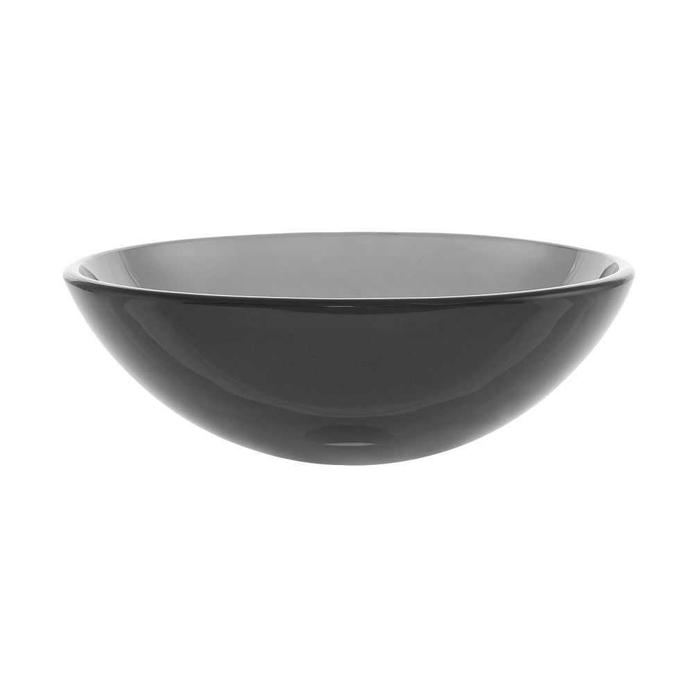 Swiss Madison Cascade 16.5 Color Glass Vessel Sink with Faucet, Black