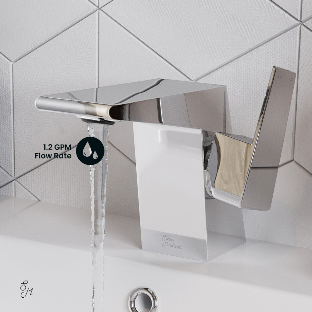 Swiss Madison Carre Single Hole, Single-Handle, Bathroom Faucet in Chrome