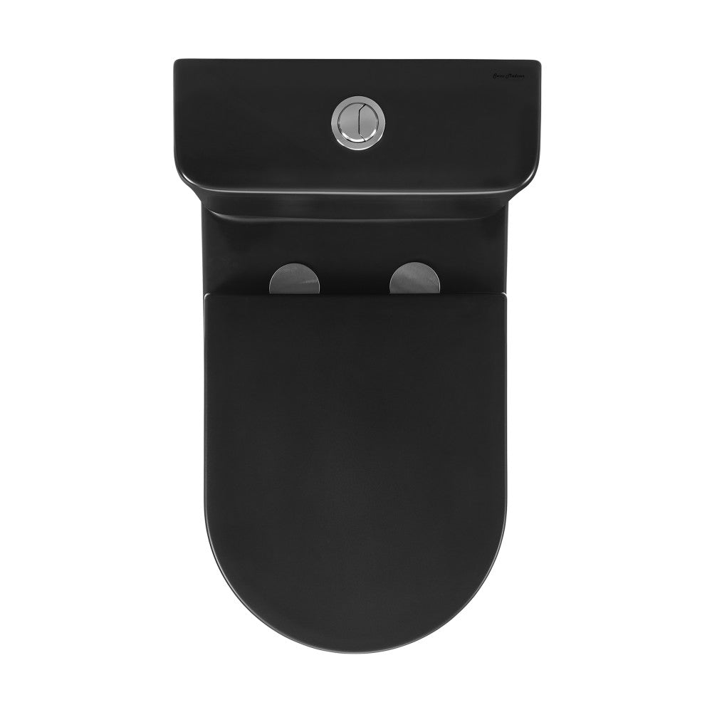 Swiss Madison Calice Two-Piece Elongated Rear Outlet Toilet Dual-Flush 0.8/1.28 gpf in Matte Black