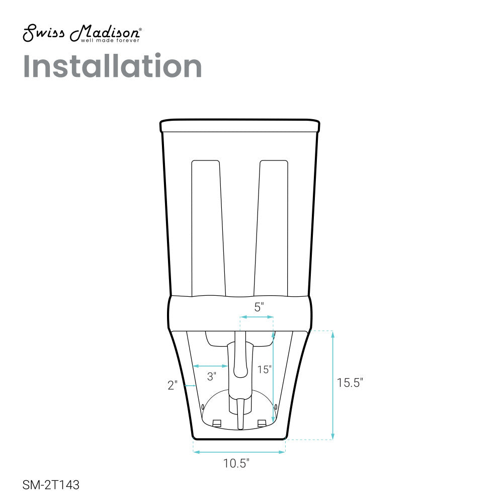 Swiss Madison Rivoli Two-Piece Square Toilet Dual-Flush 1.1/1.6 gpf