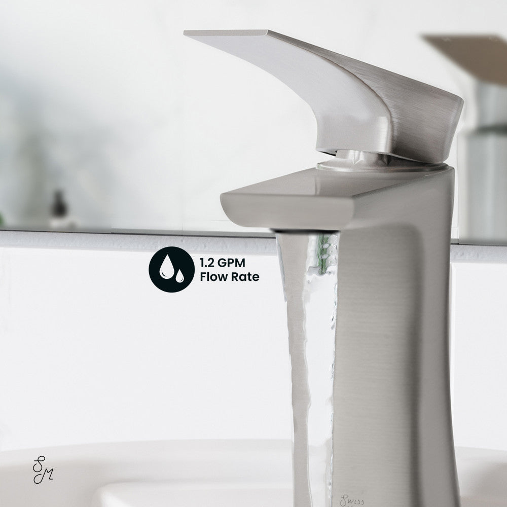 Swiss Madison Monaco Single Hole, Single-Handle, Bathroom Faucet in Brushed Nickel
