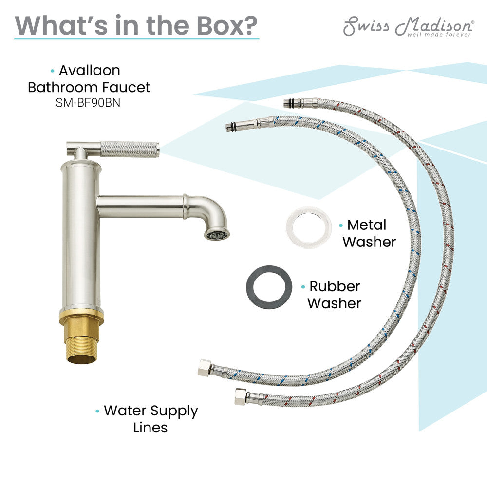 Swiss Madison Avallon Single Hole, Single-Handle Sleek, Bathroom Faucet in Brushed Nickel