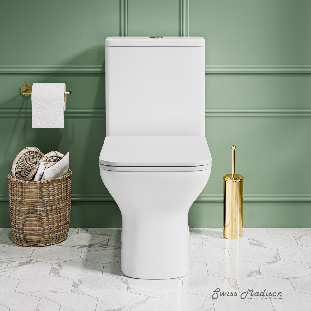 Swiss Madison Carre One Piece Square Toilet Dual Flush 1.1/1.6 gpf in Matte White