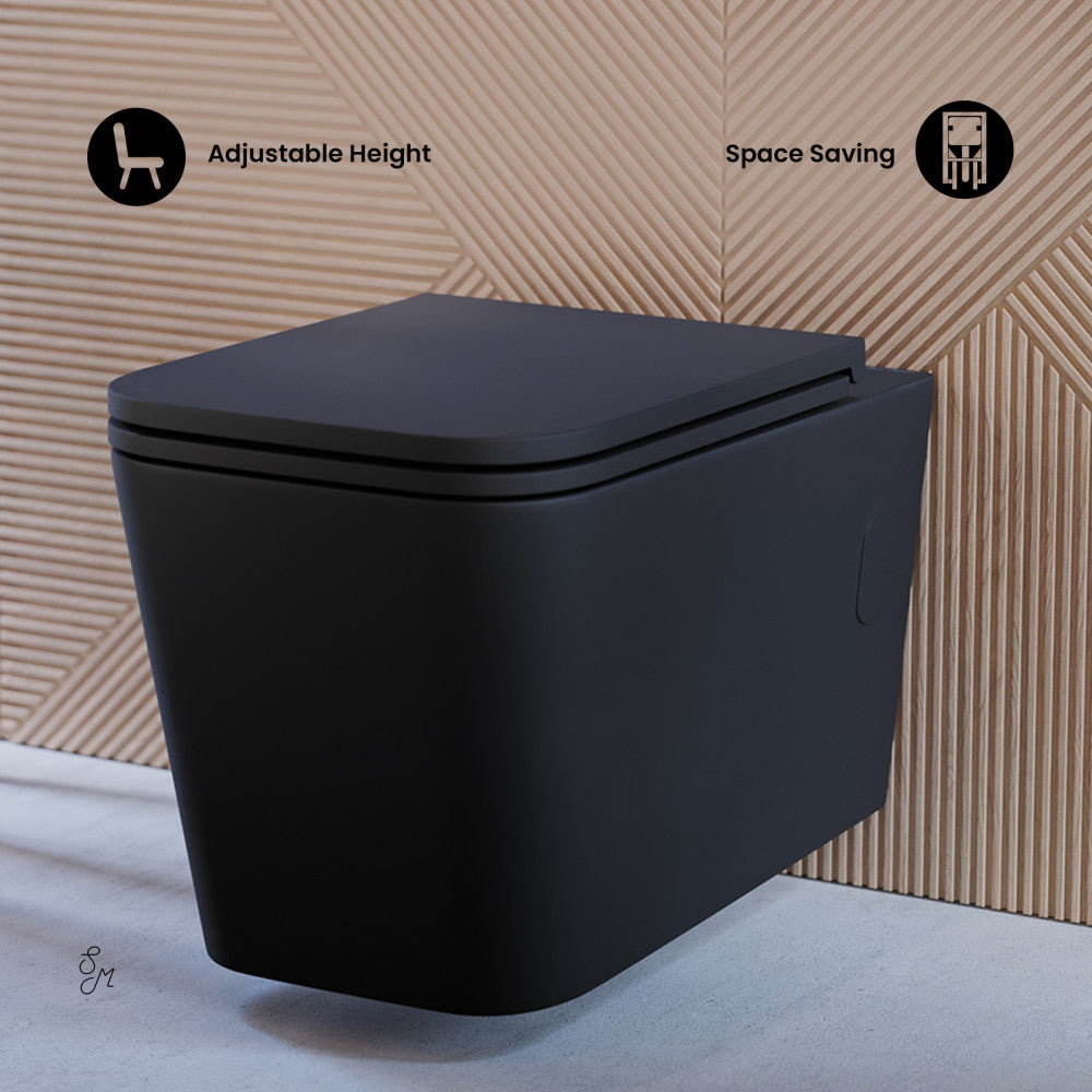 Swiss Madison Concorde Wall Hung Toilet Bowl, Matte Black
