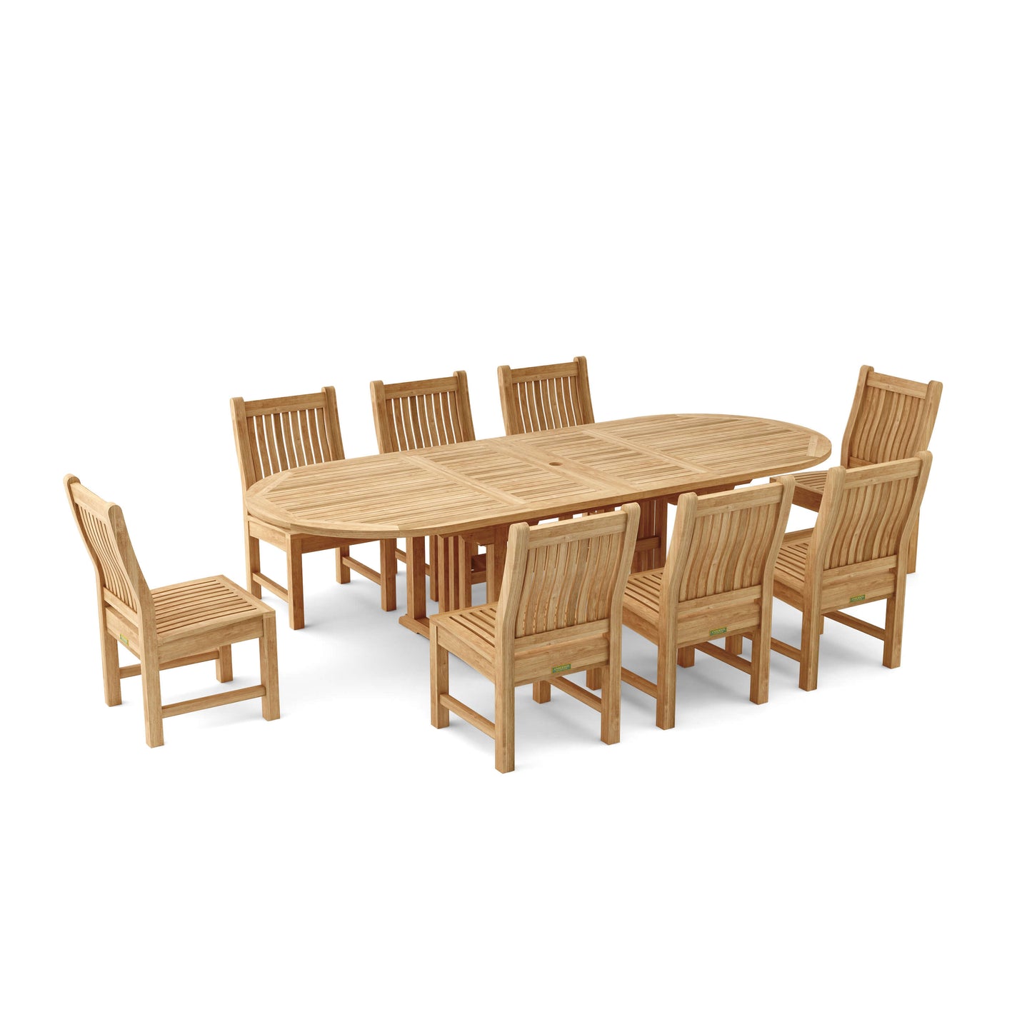 Anderson Teak Sahara Dining Side Chair 9-Pieces Oval Dining Set