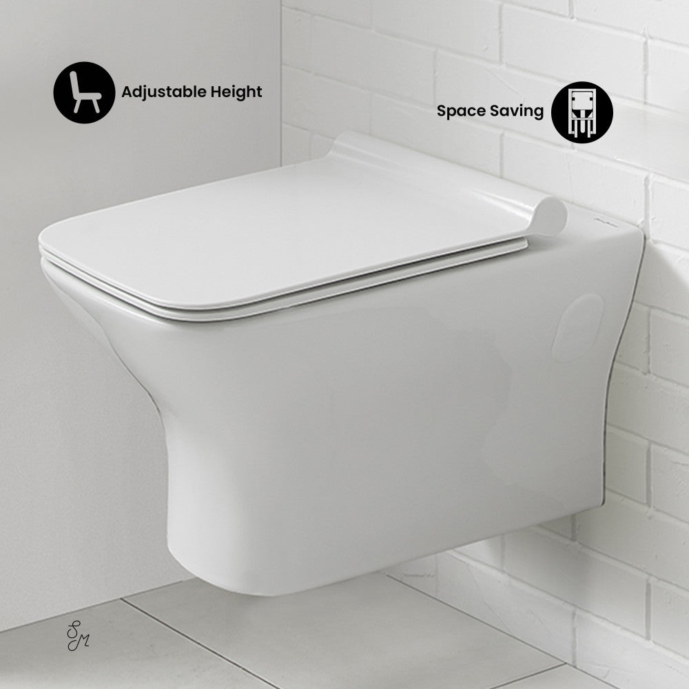 Swiss Madison Carre Wall-Hung Elongated Toilet Bowl
