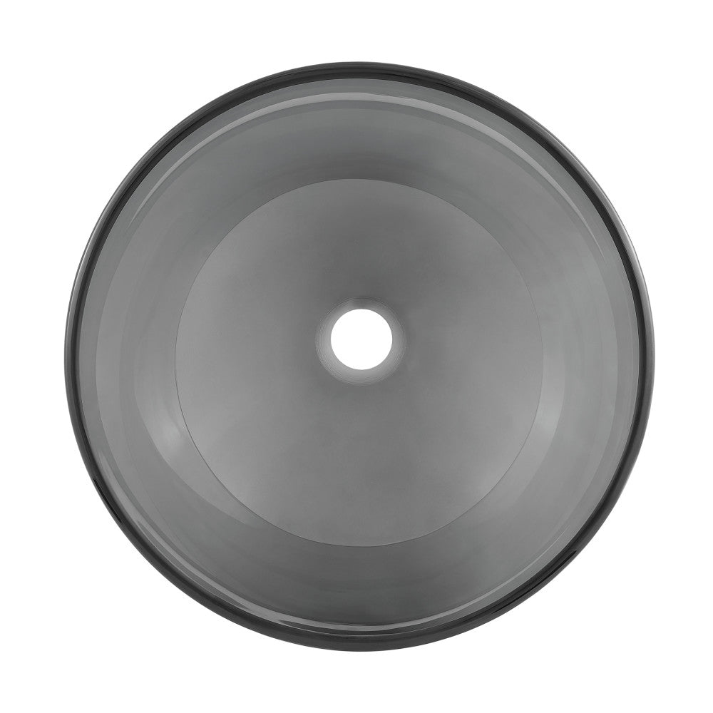 Swiss Madison Cascade 16.5 Color Glass Vessel Sink with Faucet, Black