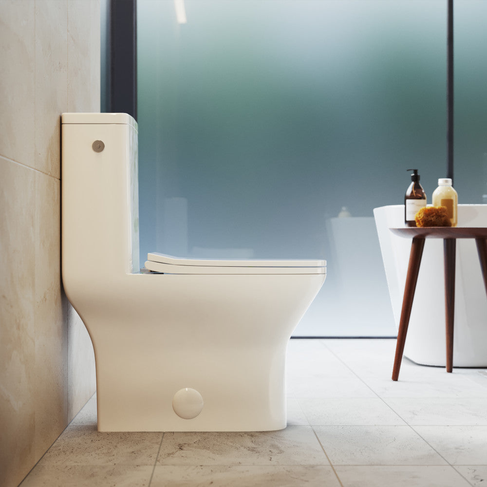 Swiss Madison Carre One-Piece Square Toilet Dual-Flush 1.1/1.6 gpf, Touchless