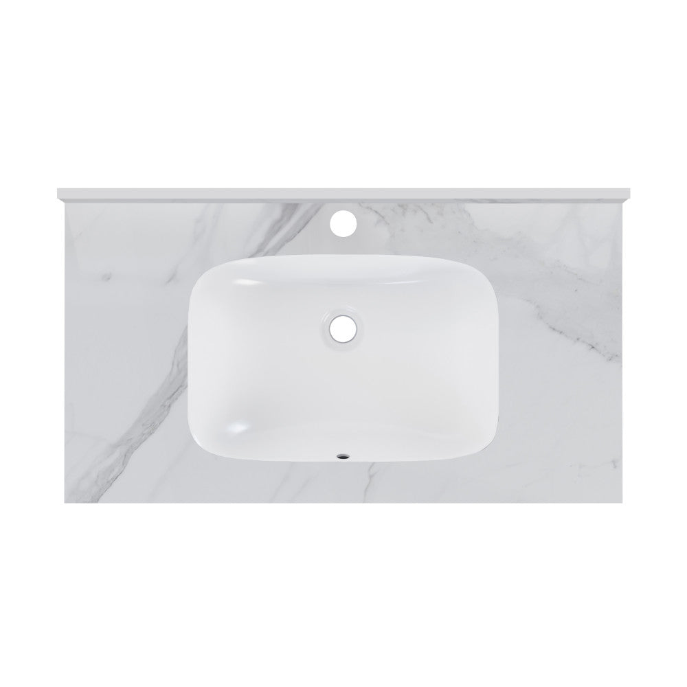 Swiss Madison Avancer 36'' Wall Mount Sink In White Marble