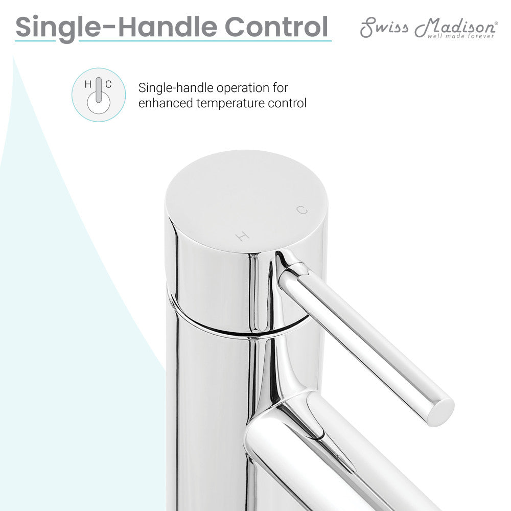Swiss Madison Ivy Single Hole, Single-Handle, High Arc Bathroom Faucet in Chrome