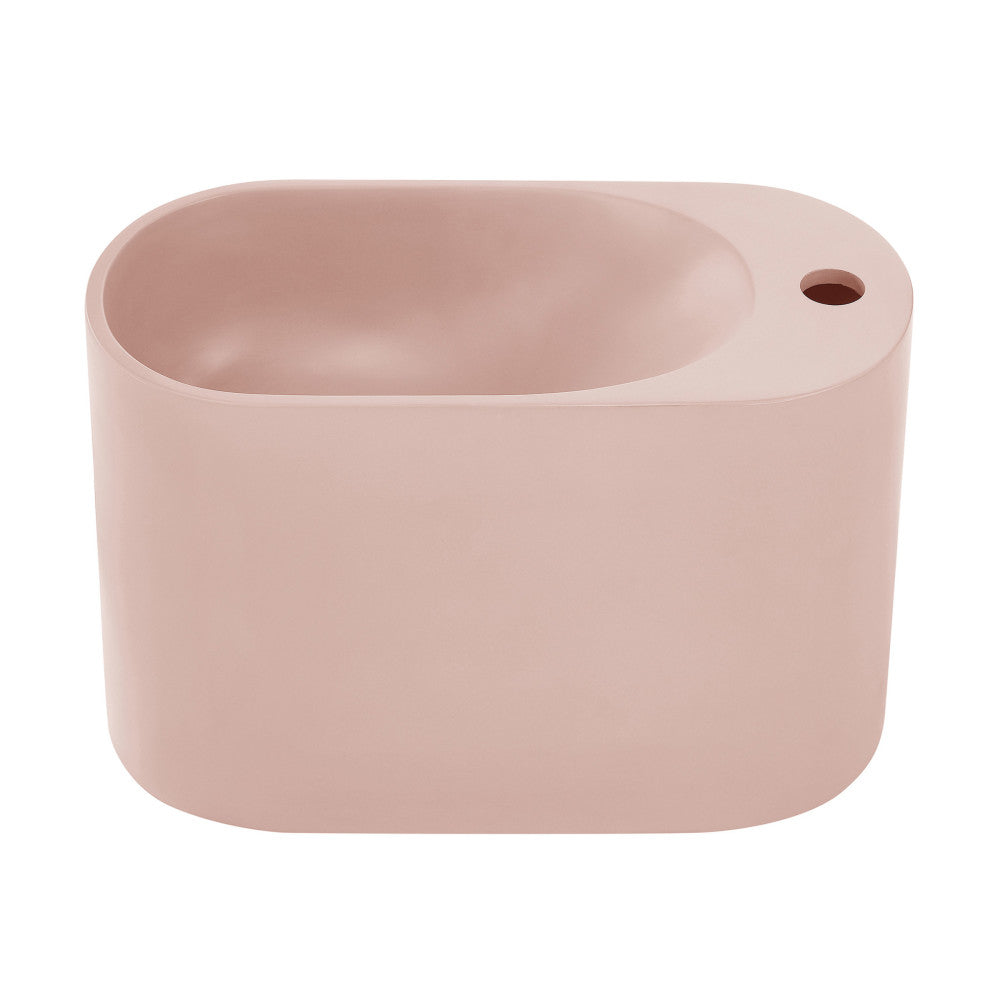 Swiss Madison Terre 17.5" Right Side Faucet Wall-Mount Bathroom Sink in Pale Pink