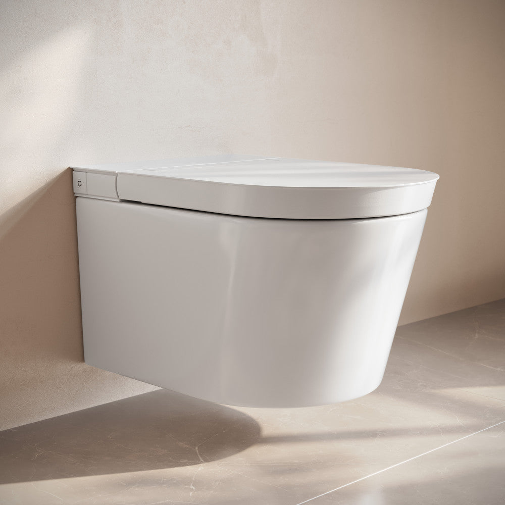 Swiss Madison Hugo H Wall-Hung Toilet in Glossy White with Supporting Frame