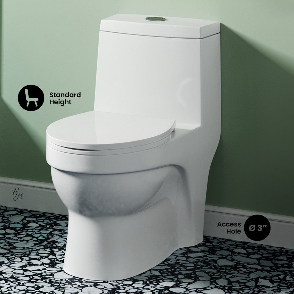 Swiss Madison Virage One Piece Elongated Toilet with Touchless Retrofit Dual Flush 1.1/1.6 gpf