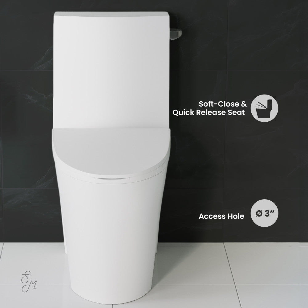 Swiss Madison St. Tropez One Piece Elongated Toilet Right Side Flush 1.28 gpf