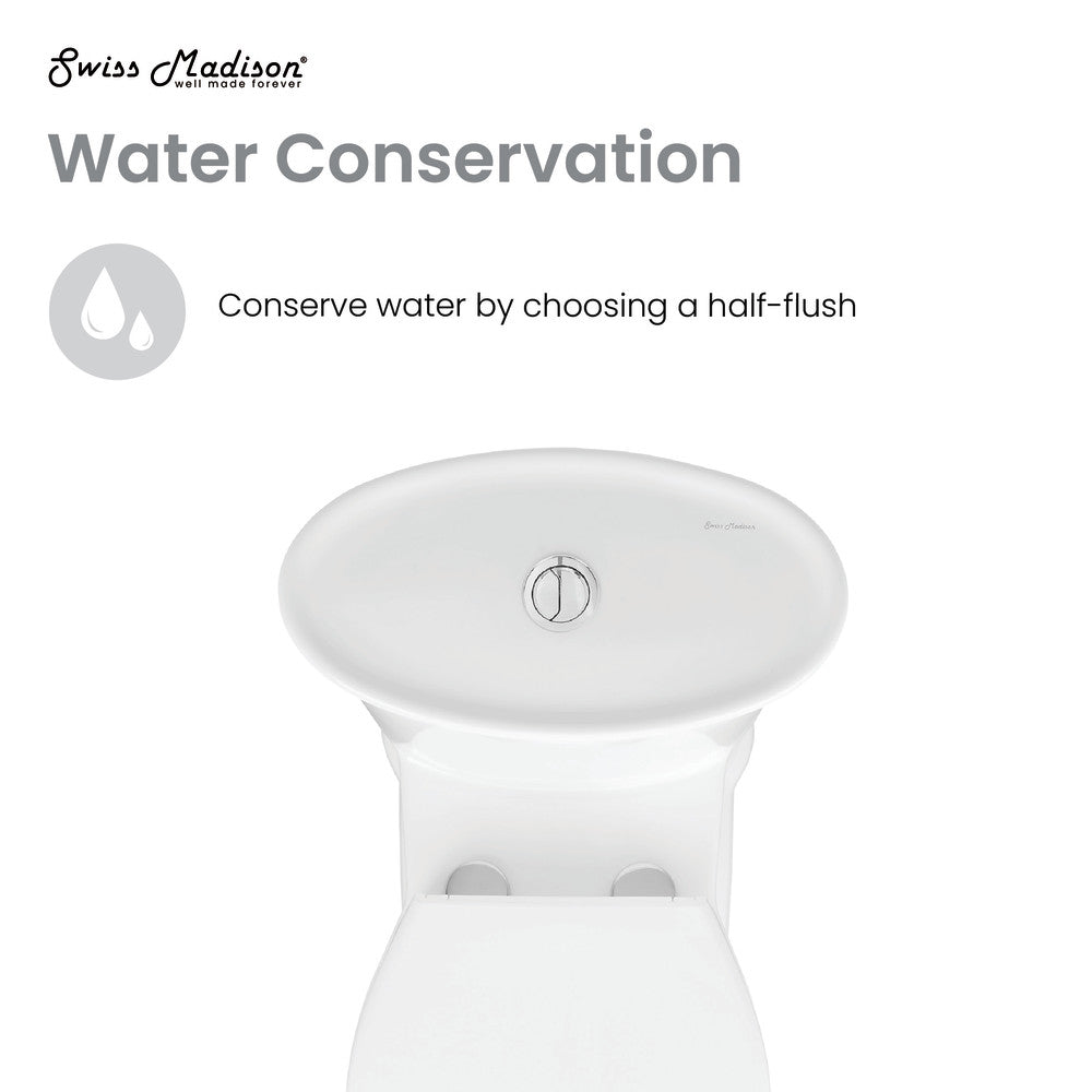 Swiss Madison Santorini One-Piece Elongated Toilet Dual-Flush 1.1/1.6 gpf