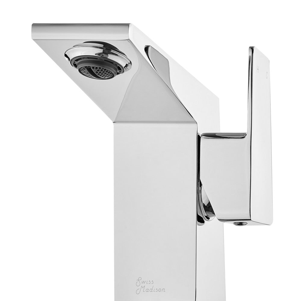 Swiss Madison Carre Single Hole, Single-Handle, Bathroom Faucet in Chrome