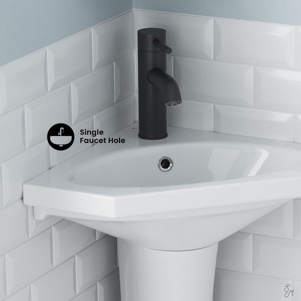 Swiss Madison St.Tropez Corner Two-Piece Pedestal Sink