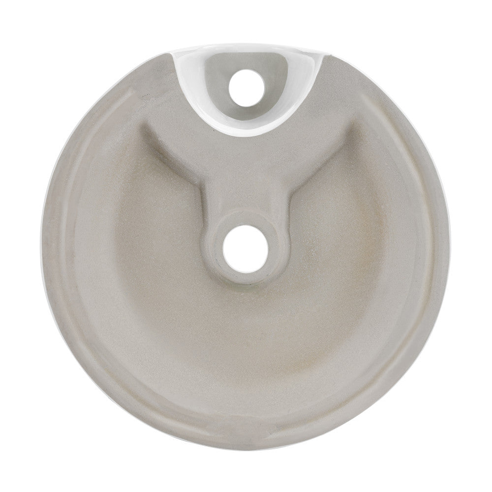 Swiss Madison Monaco 16" Round Console Sink with Faucet Mount, White Basin Brushed Gold Legs