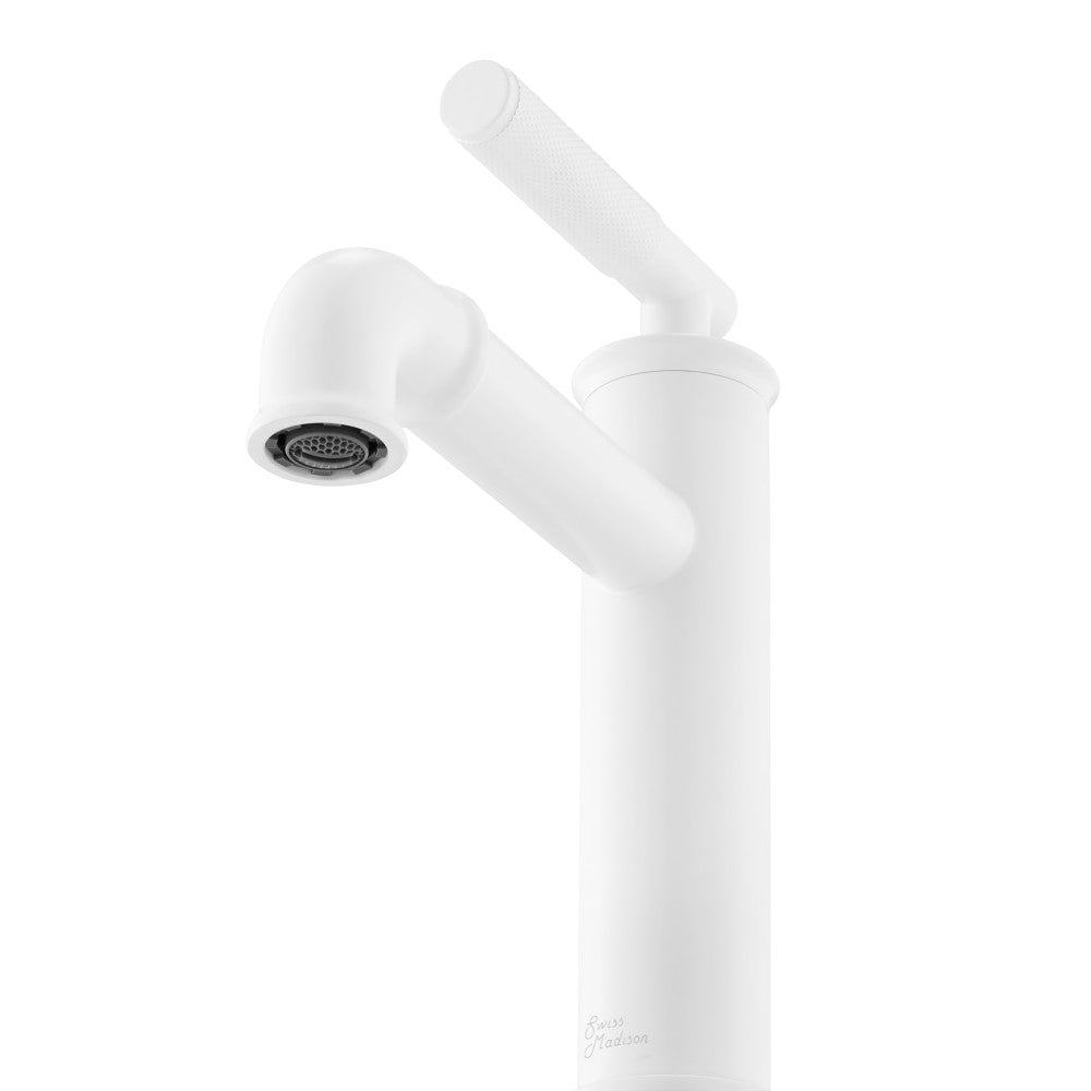 Swiss Madison Avallon Single Hole, Single-Handle Sleek, Bathroom Faucet in Matte White