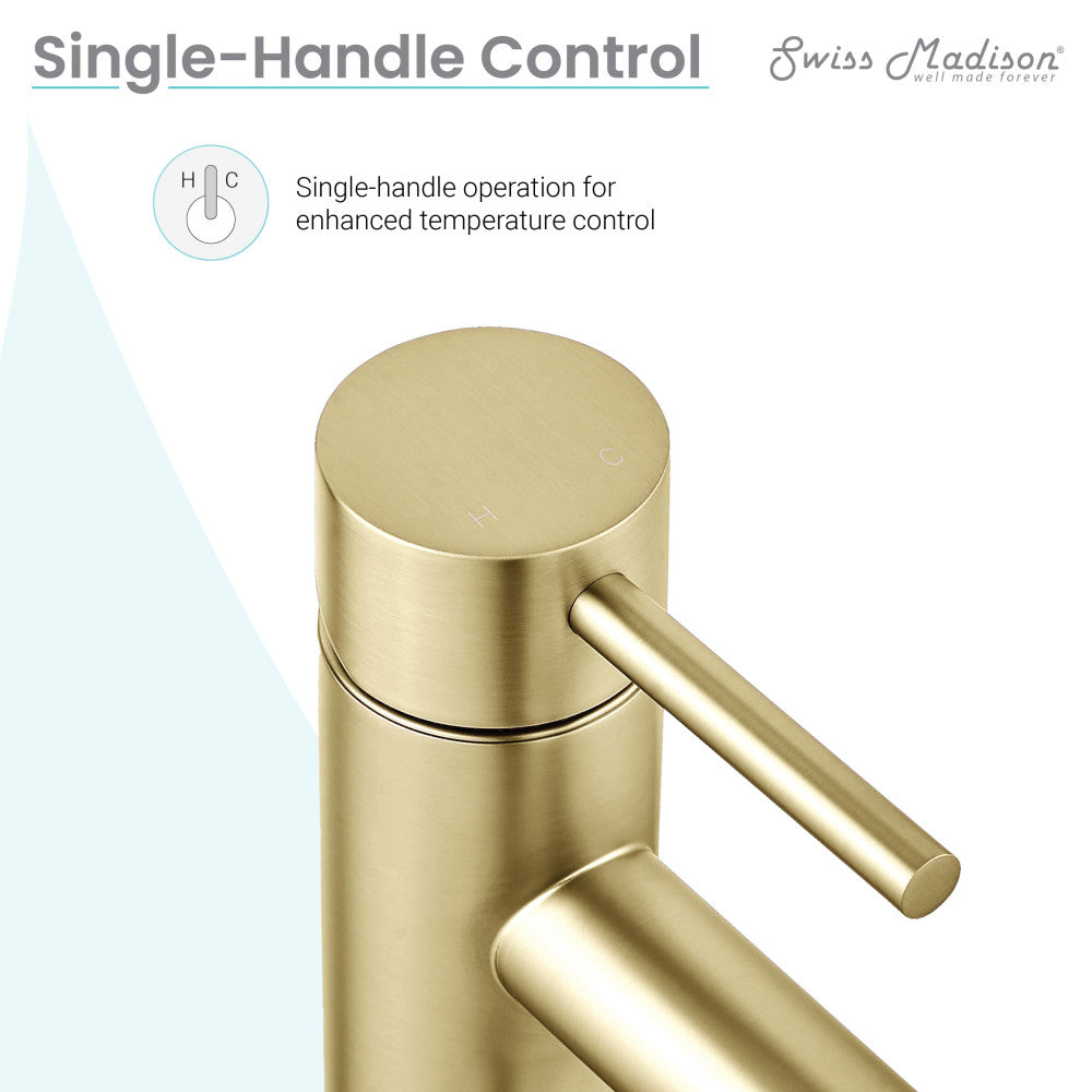 Swiss Madison Ivy Single Hole, Single-Handle, Bathroom Faucet in Brushed Gold