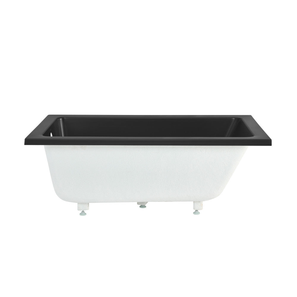 Swiss Madison Voltaire 54" x 30" Reversible Drain Drop-In Bathtub in Matte Black