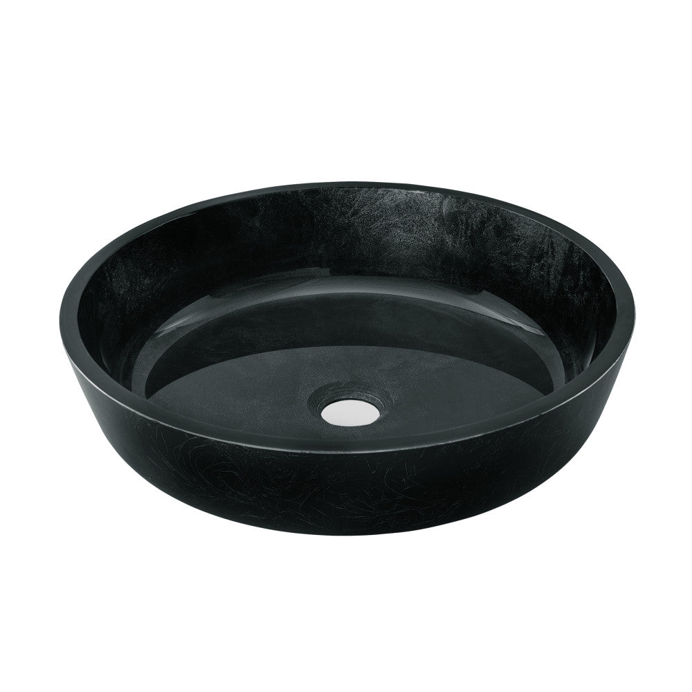 Swiss Madison Avallon 16.5 " Round Glass Vessel Sink, Black