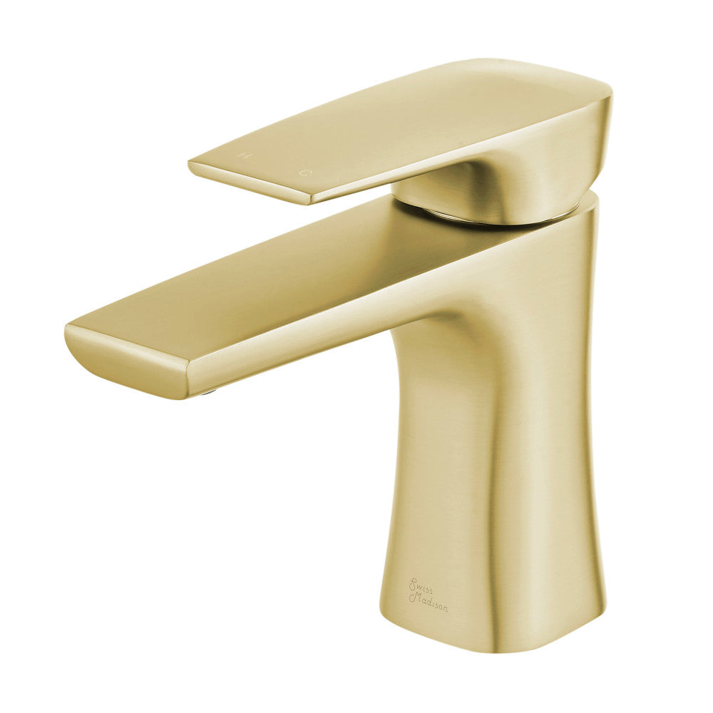 Swiss Madison Monaco Single Hole, Single-Handle, Bathroom Faucet in Brushed Gold