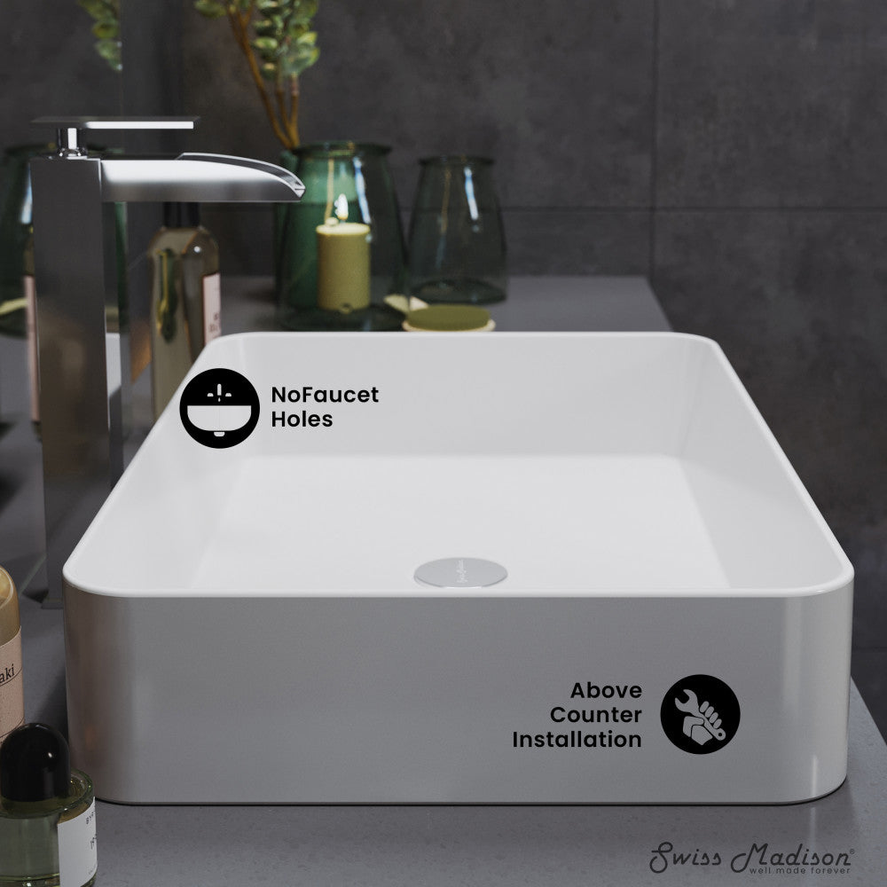 Swiss Madison Concorde 24 Rectangle Ceramic Vessel Sink