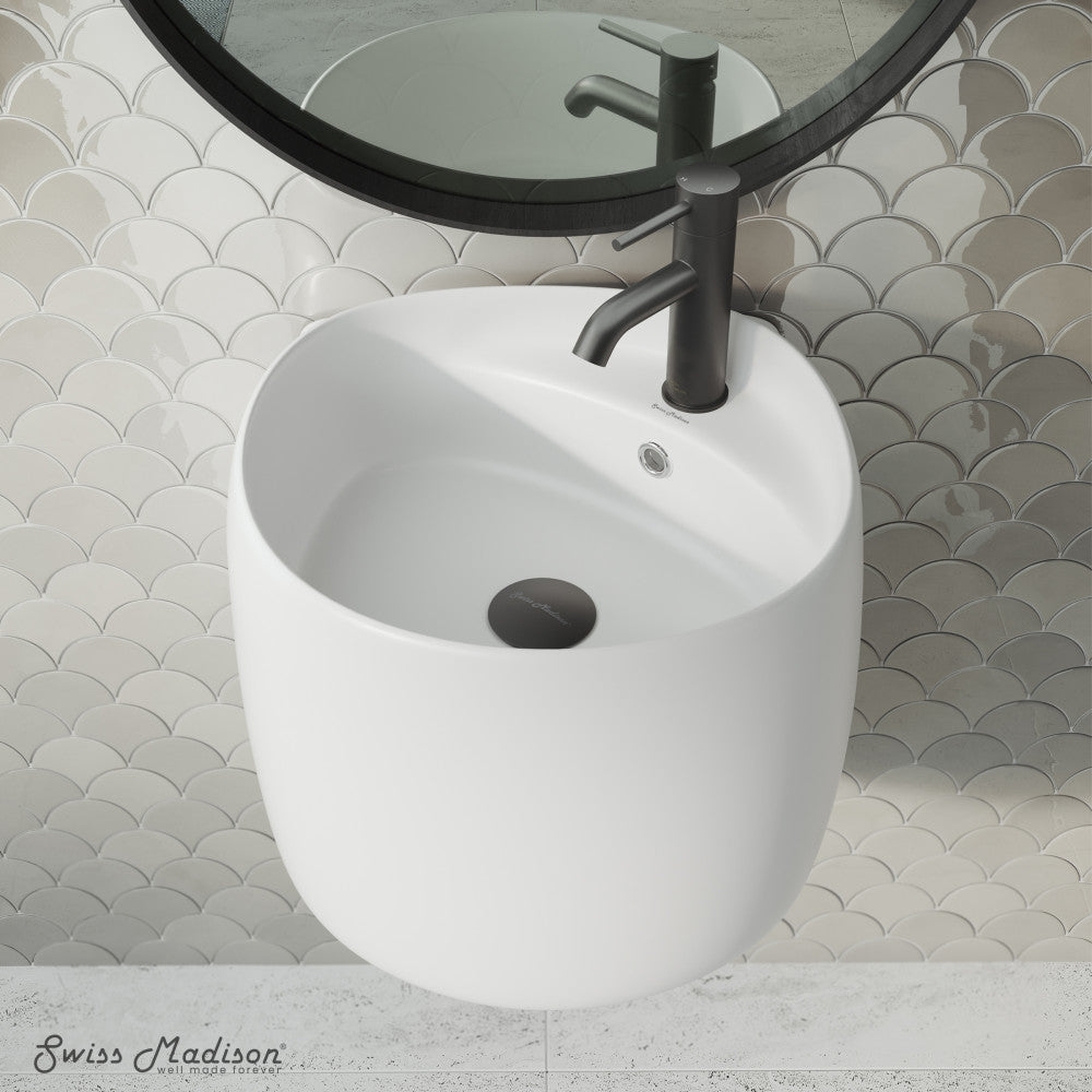 Swiss Madison Ivy Wall-Mount Sink in Matte White
