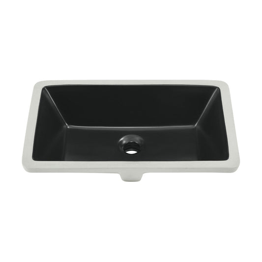 Swiss Madison Voltaire 21" Rectangle Undermount Bathroom Sink in Matte Black