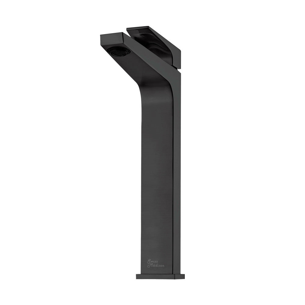 Swiss Madison Voltaire Single Hole, Single-Handle, High Arc Bathroom Faucet in Matte Black