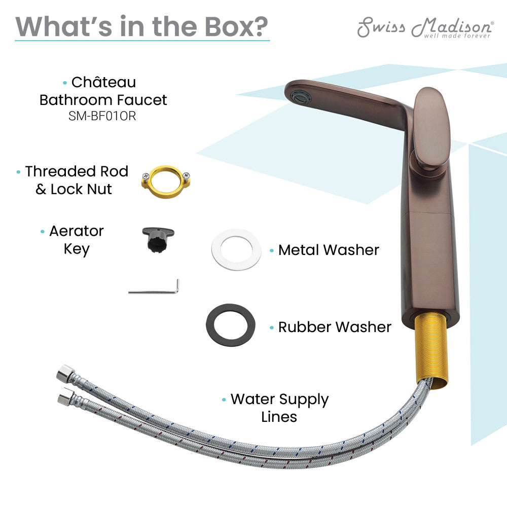 Swiss Madison Chateau Single Hole, Single-Handle, High Arc Bathroom Faucet in Oil Rubbed Bronze
