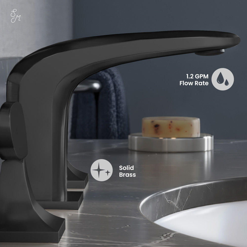 Swiss Madison Chateau 8 in. Widespread, 2-Handle, Bathroom Faucet in Matte Black