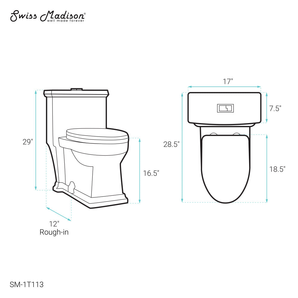 Swiss Madison Voltaire One-Piece Elongated Toilet Dual-Flush 1.1/1.6 gpf